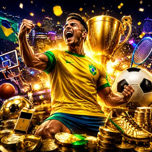 estádio de futebol iluminado à noite com refletores acesos